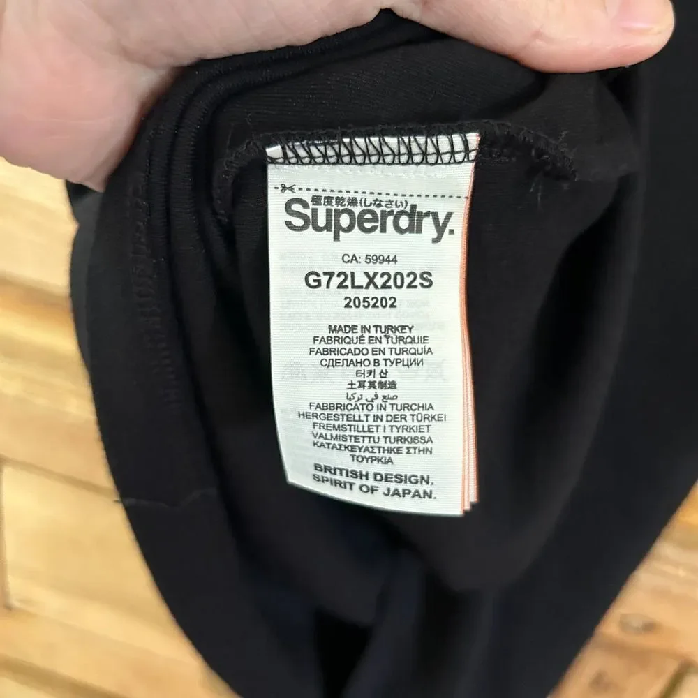 SuperDry Skirts‎ Medium Black Pull On Elastic Waist Skirt Slit Up The Back